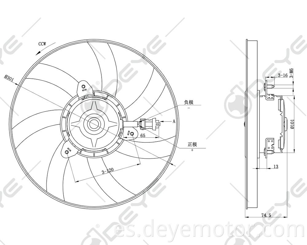 Ventilador de refrigeración del radiador del coche 6K0959455D para VW POLO PANEL CADDY SEAT CORDOBA IBIZA INCA